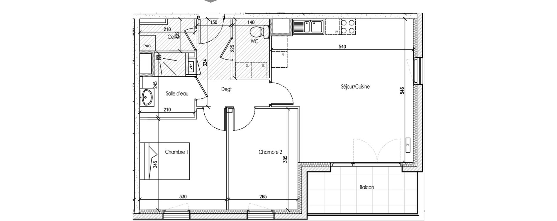 Appartement T3 de 64,34 m2 &agrave; Tr&eacute;laz&eacute; Goduci&egrave;re - mara&icirc;ch&egrave;re
