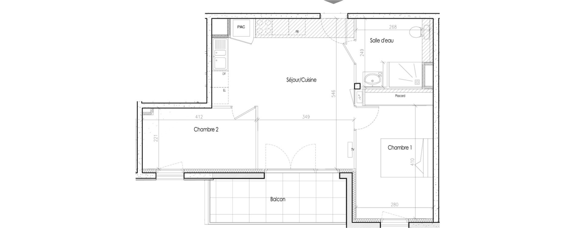 Appartement T3 de 51,84 m2 &agrave; Tr&eacute;laz&eacute; Goduci&egrave;re - mara&icirc;ch&egrave;re