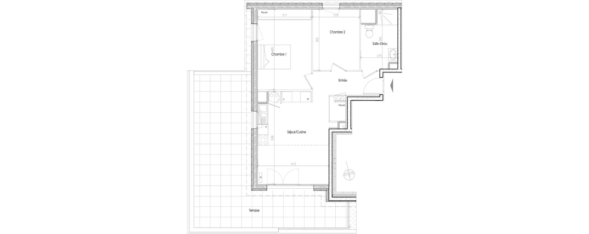 Appartement T3 de 58,51 m2 &agrave; Tr&eacute;laz&eacute; Goduci&egrave;re - mara&icirc;ch&egrave;re