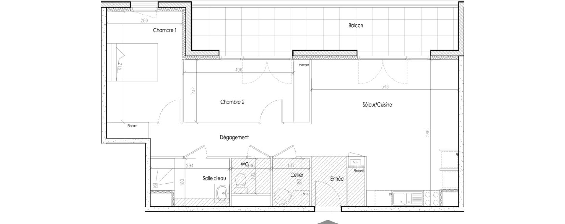 Appartement T3 de 68,45 m2 &agrave; Tr&eacute;laz&eacute; Goduci&egrave;re - mara&icirc;ch&egrave;re