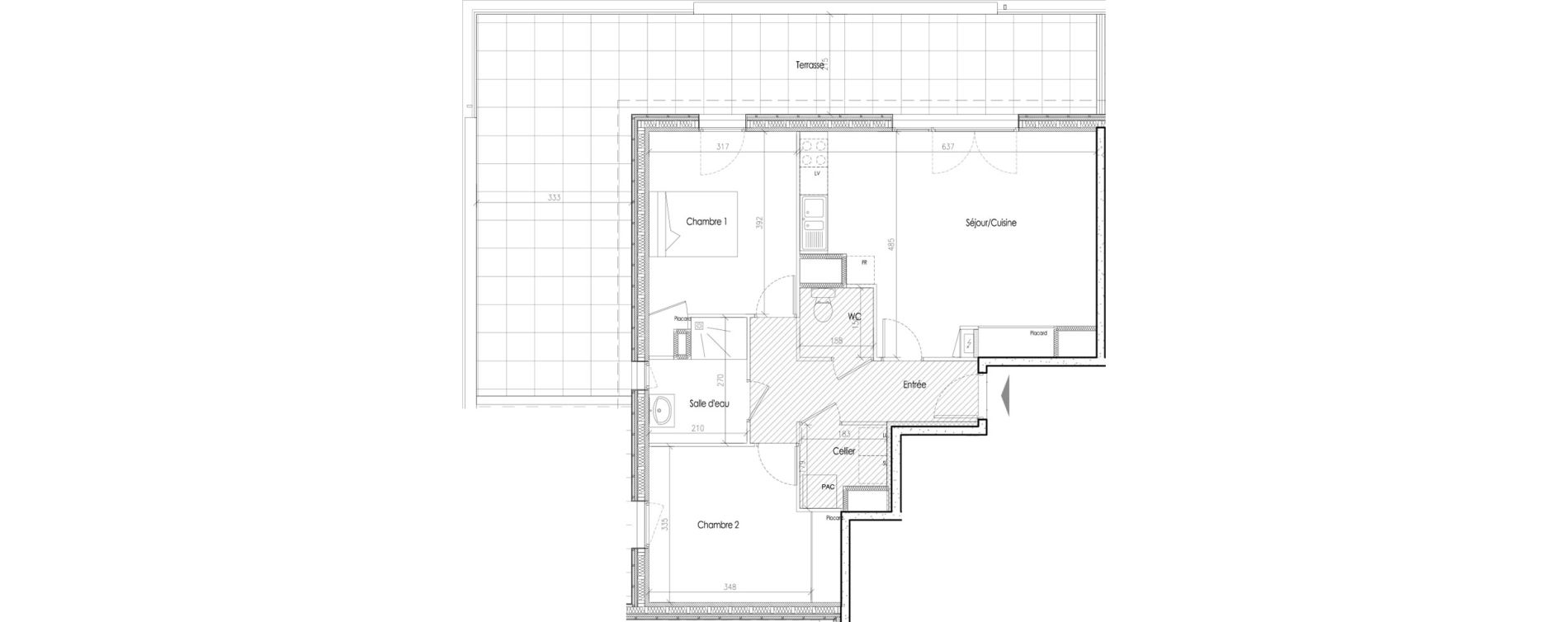 Appartement T3 de 70,18 m2 &agrave; Tr&eacute;laz&eacute; Goduci&egrave;re - mara&icirc;ch&egrave;re