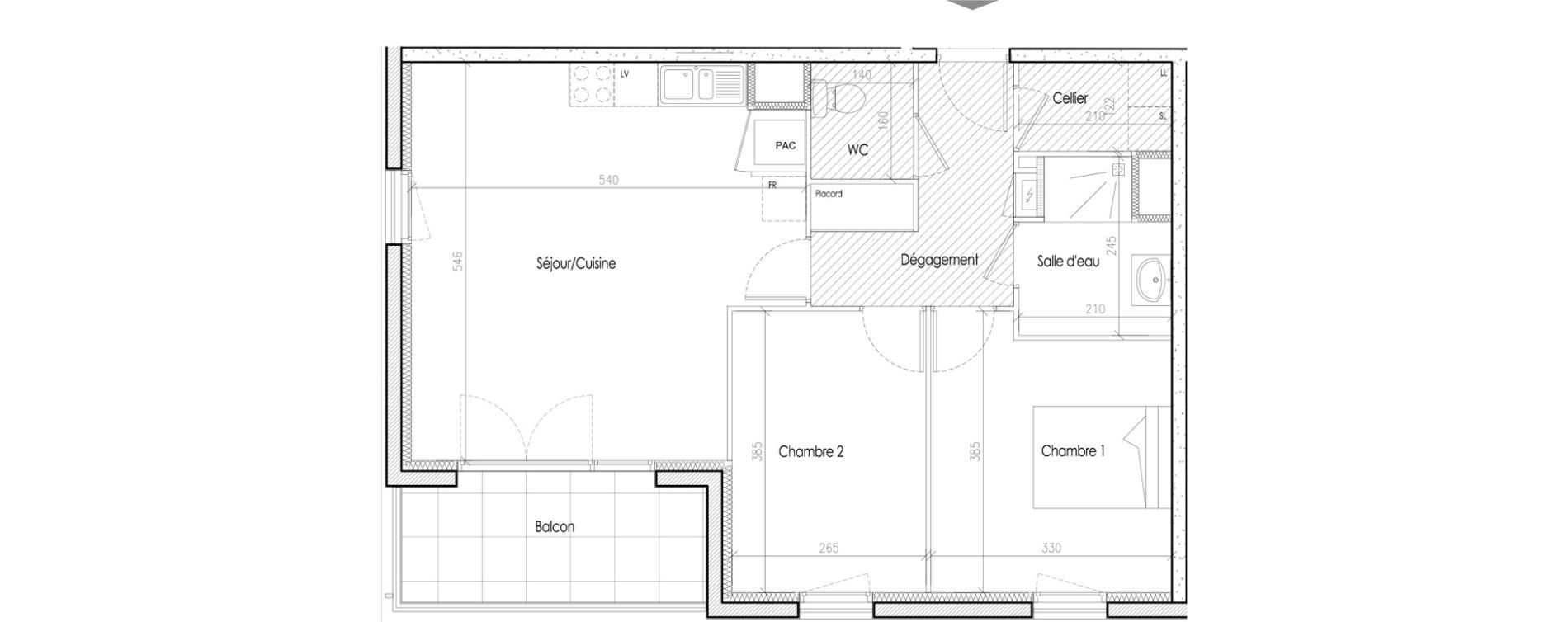 Appartement T3 de 64,55 m2 &agrave; Tr&eacute;laz&eacute; Goduci&egrave;re - mara&icirc;ch&egrave;re