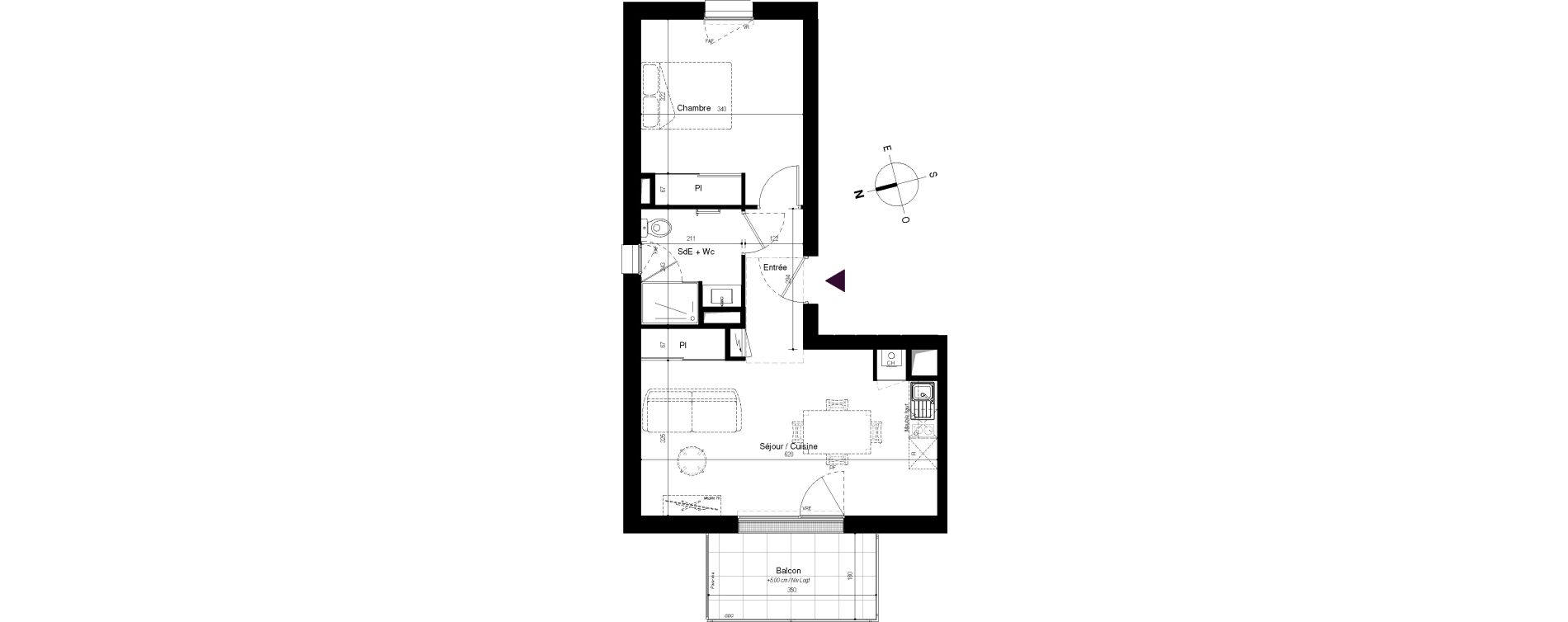 Appartement T2 de 43,10 m2 &agrave; Tr&eacute;laz&eacute; Centre
