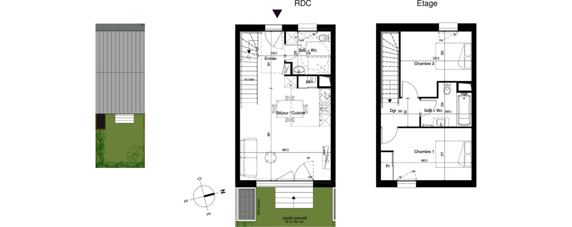 Maison T3 de 67,02 m2 &agrave; Tr&eacute;laz&eacute; Centre