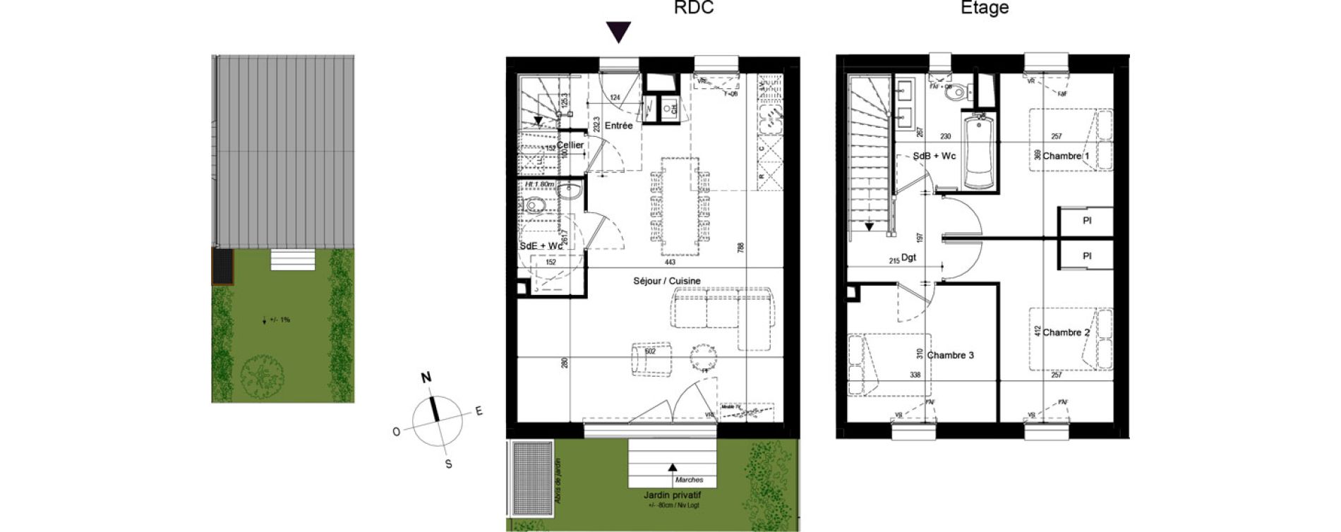 Maison T4 de 85,34 m2 &agrave; Tr&eacute;laz&eacute; Centre