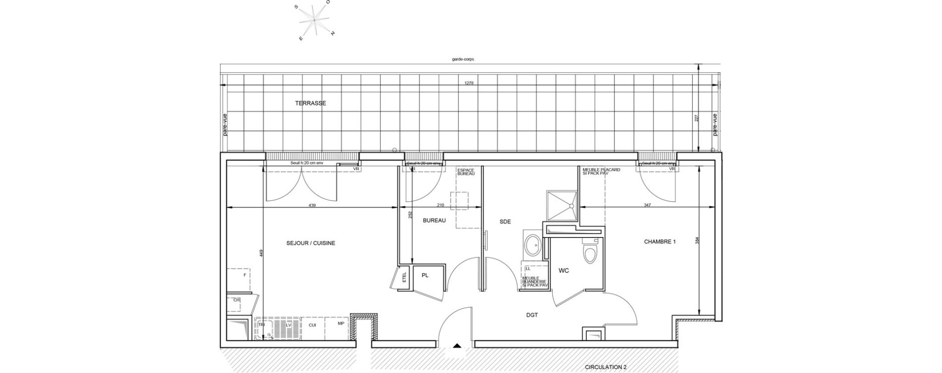 Appartement T2 de 52,76 m2 &agrave; Tr&eacute;laz&eacute; La quantini&egrave;re