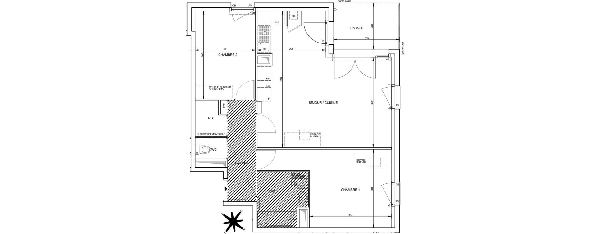 Appartement T3 de 65,66 m2 &agrave; Tr&eacute;laz&eacute; La quantini&egrave;re