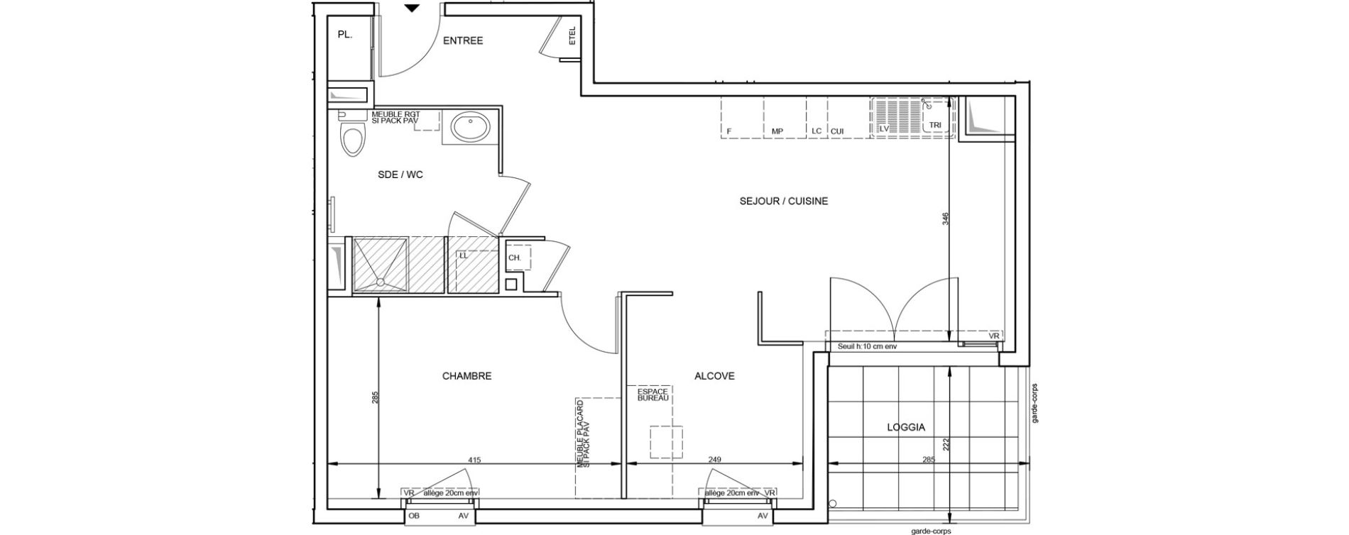 Appartement T2 de 50,17 m2 &agrave; Tr&eacute;laz&eacute; La quantini&egrave;re