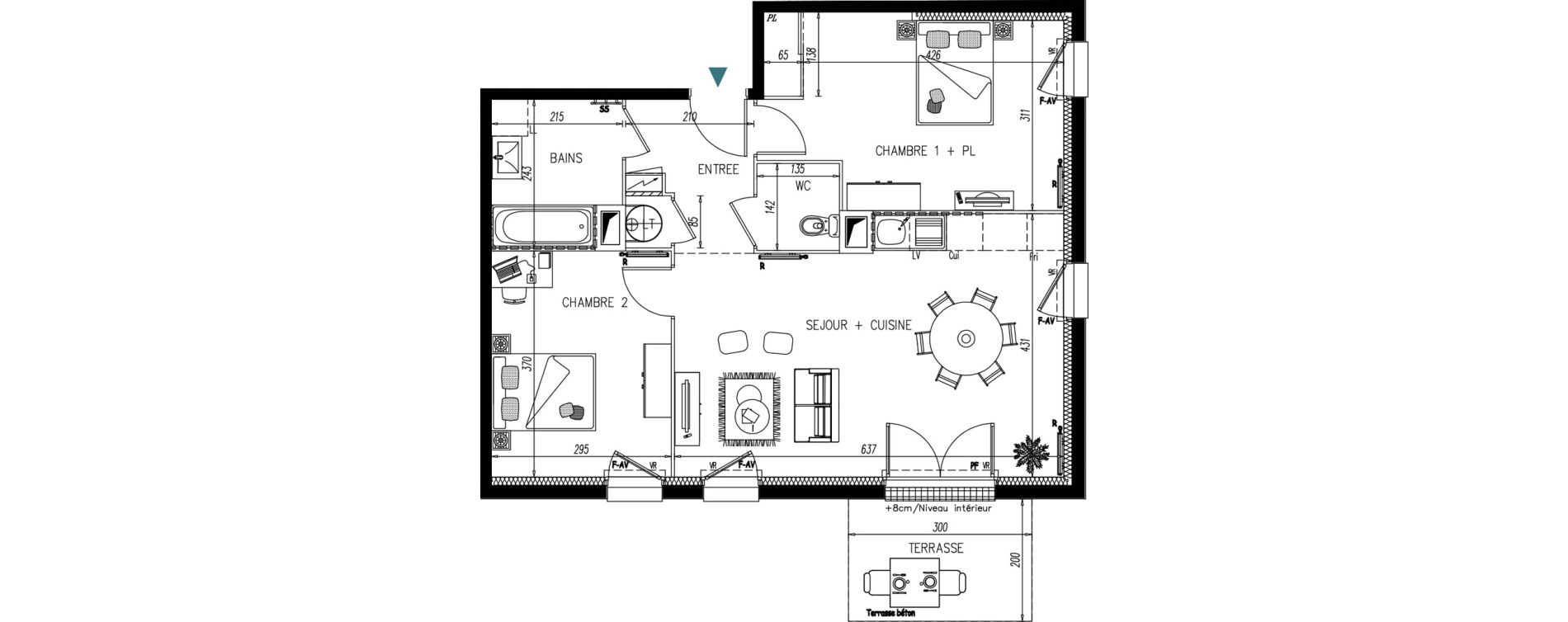 Appartement T3 de 62,42 m2 &agrave; Bonchamp-L&egrave;s-Laval Centre