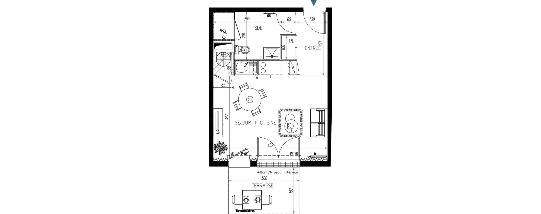 Appartement T1 bis de 28,74 m2 &agrave; Bonchamp-L&egrave;s-Laval Centre