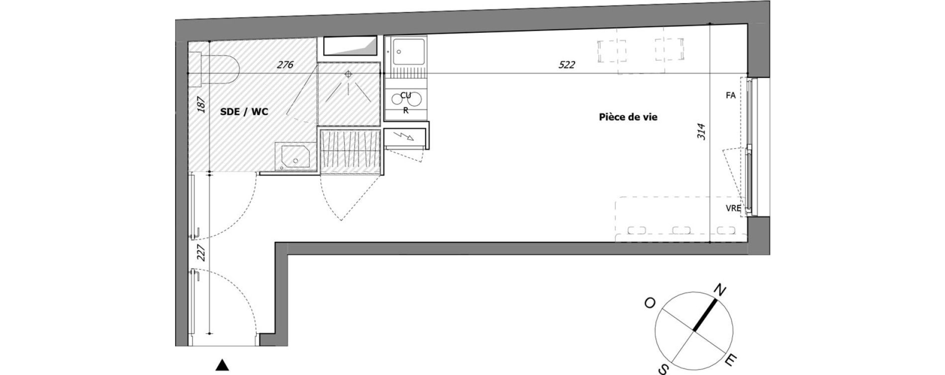 Appartement T1 de 24,89 m2 &agrave; Laval Pillerie - bootz