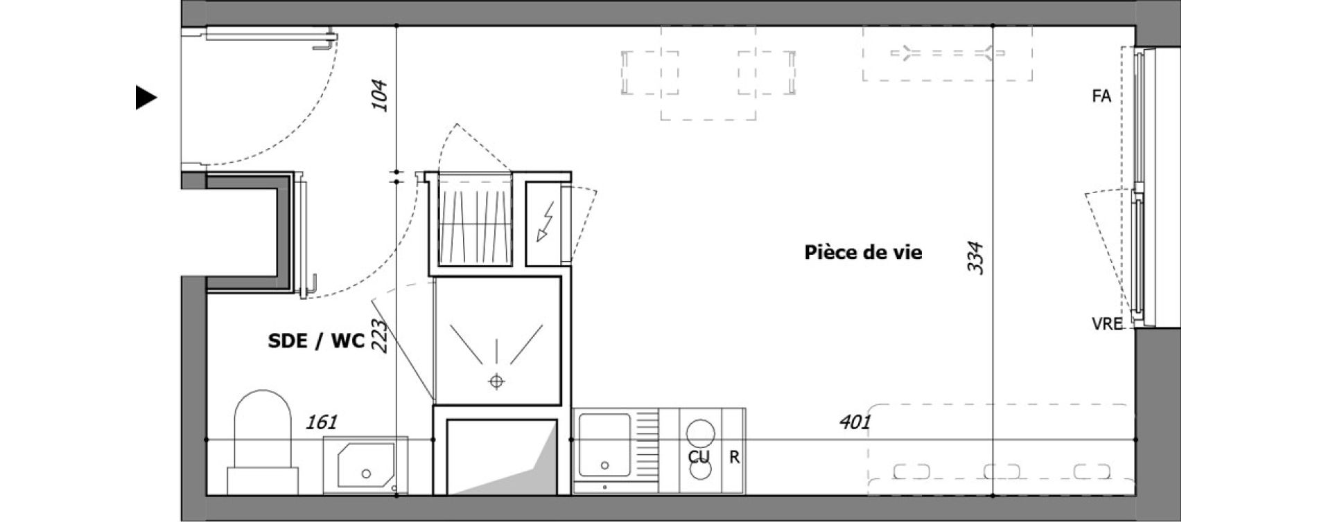 Appartement T1 de 20,33 m2 &agrave; Laval Pillerie - bootz