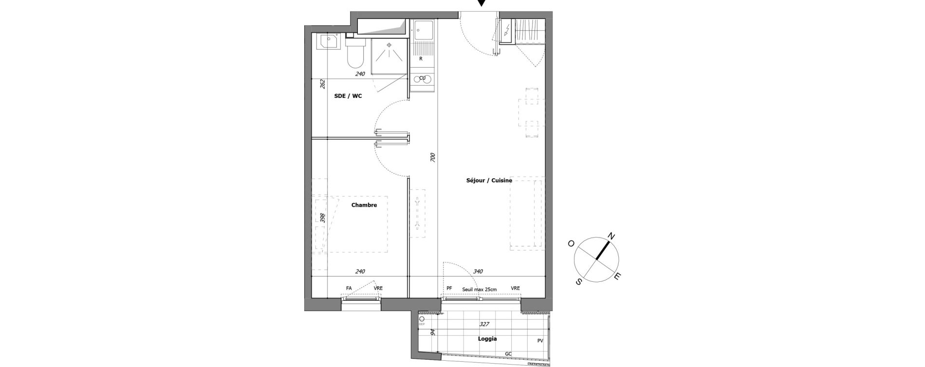 Appartement T2 de 39,14 m2 &agrave; Laval Pillerie - bootz
