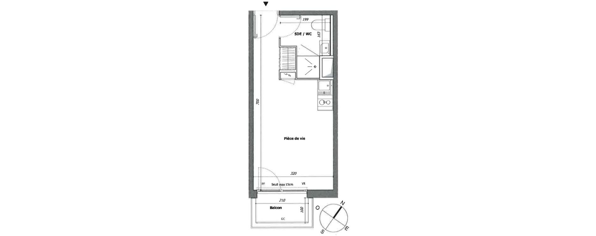 Appartement T1 de 21,19 m2 &agrave; Laval Pillerie - bootz