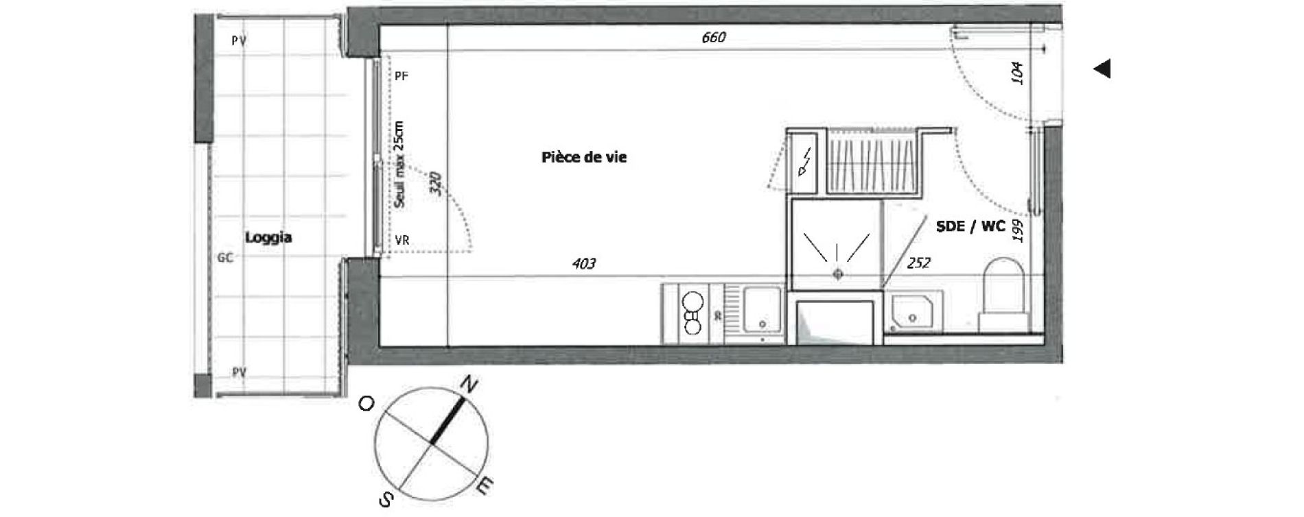 Appartement T1 de 19,91 m2 &agrave; Laval Pillerie - bootz