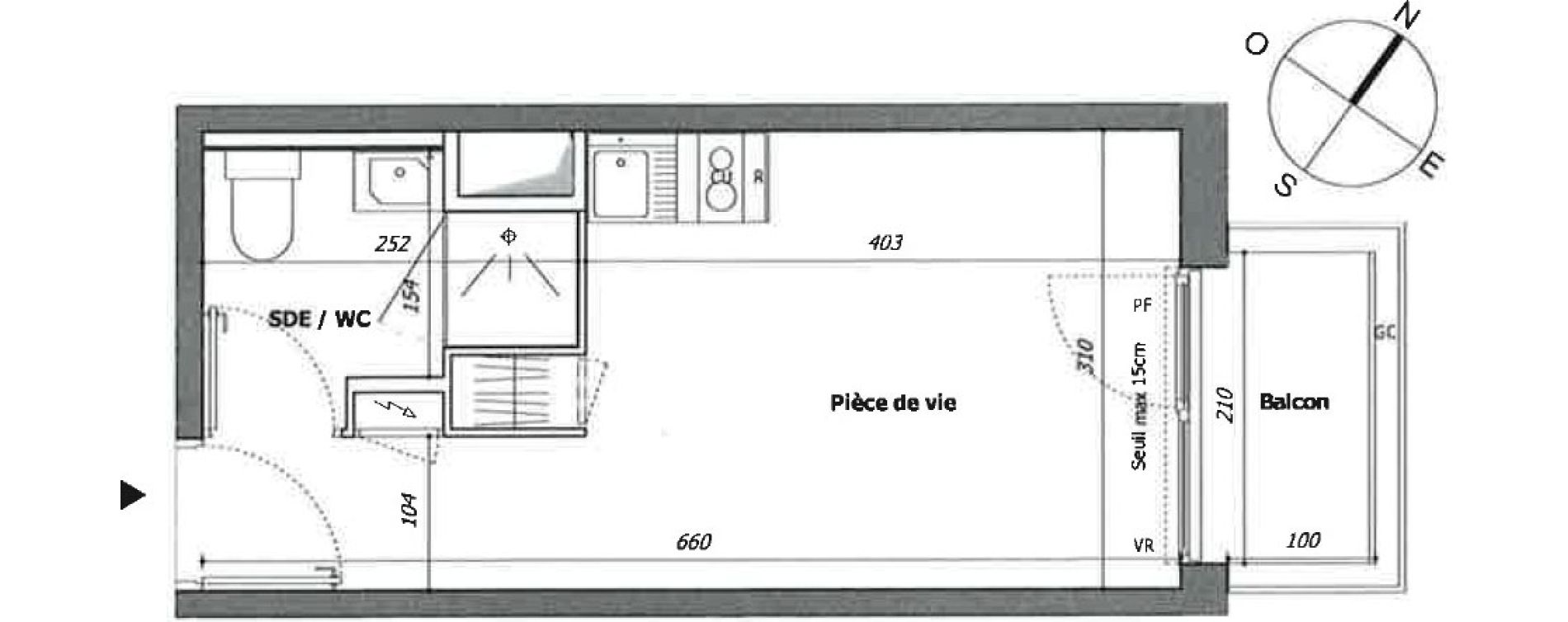 Appartement T1 de 18,79 m2 &agrave; Laval Pillerie - bootz