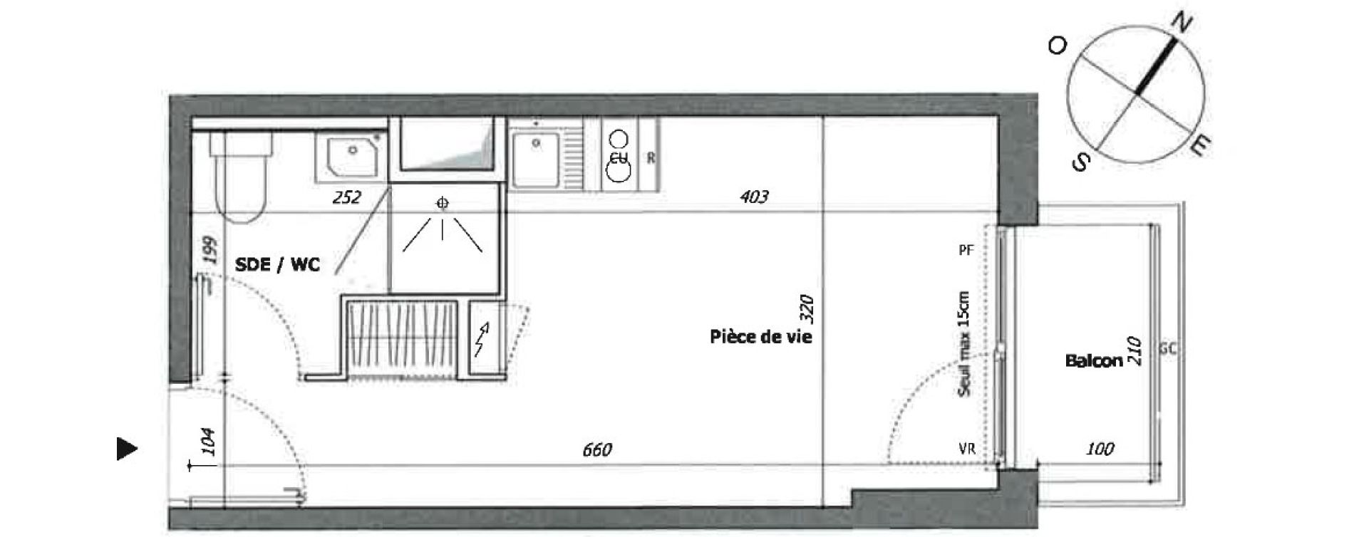 Appartement T1 de 19,74 m2 &agrave; Laval Pillerie - bootz
