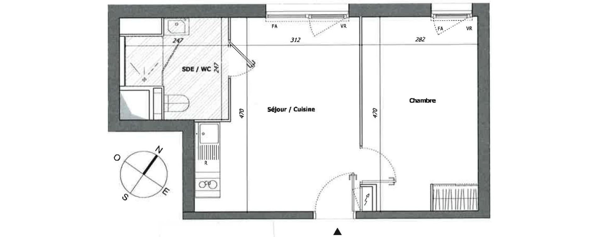 Appartement T2 de 34,47 m2 &agrave; Laval Pillerie - bootz