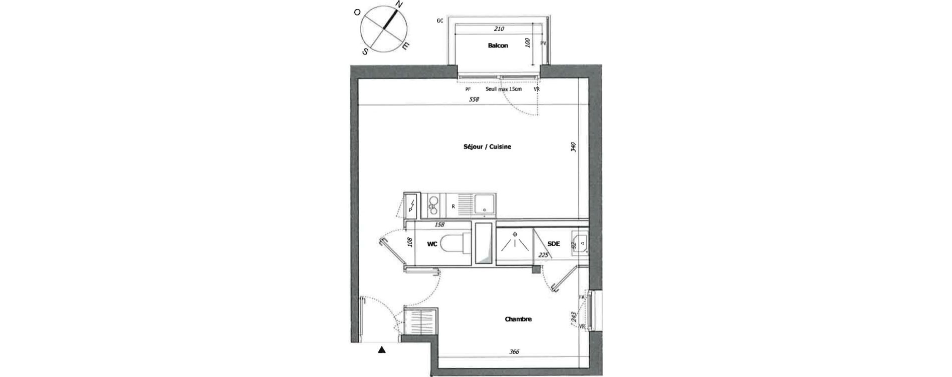 Appartement T2 de 35,63 m2 &agrave; Laval Pillerie - bootz