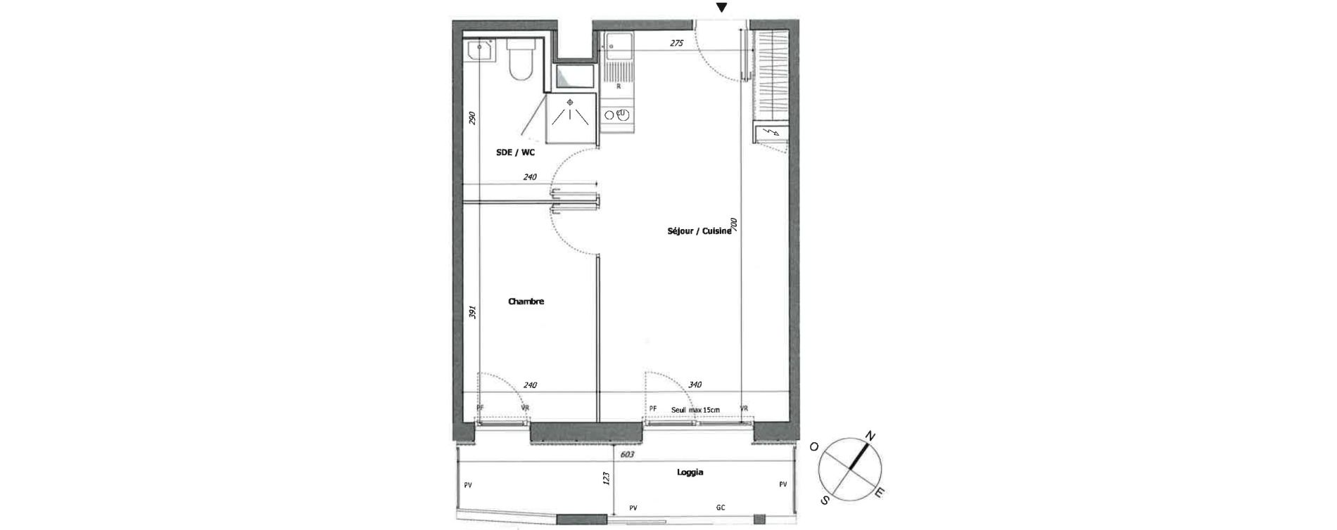 Appartement T2 de 38,93 m2 &agrave; Laval Pillerie - bootz