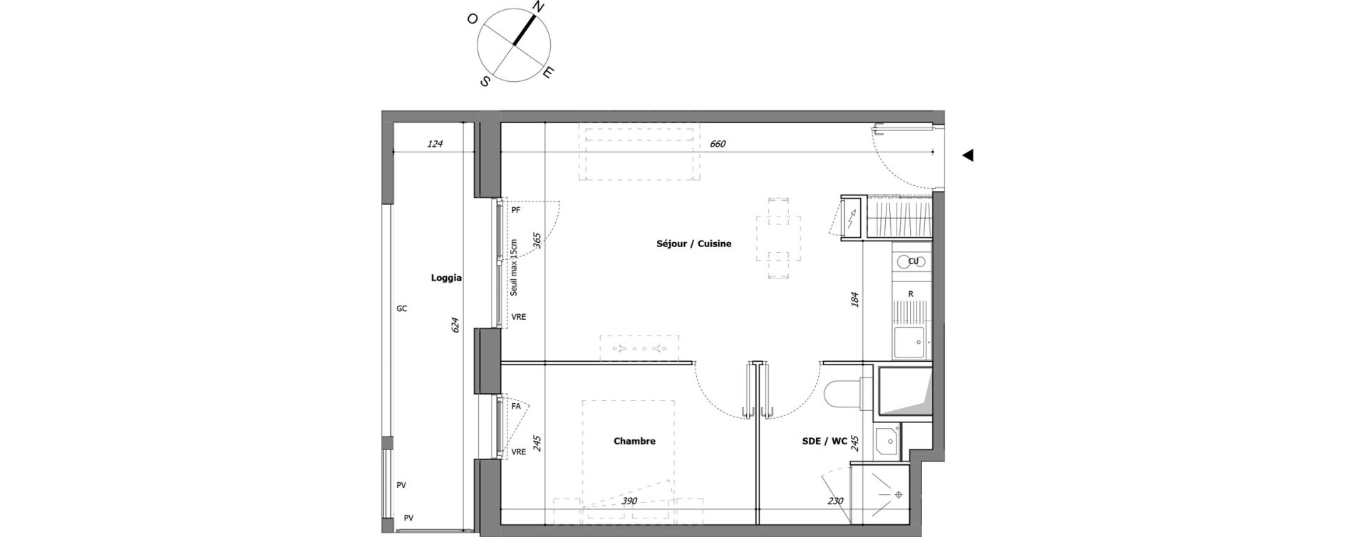 Appartement T2 de 38,29 m2 &agrave; Laval Pillerie - bootz