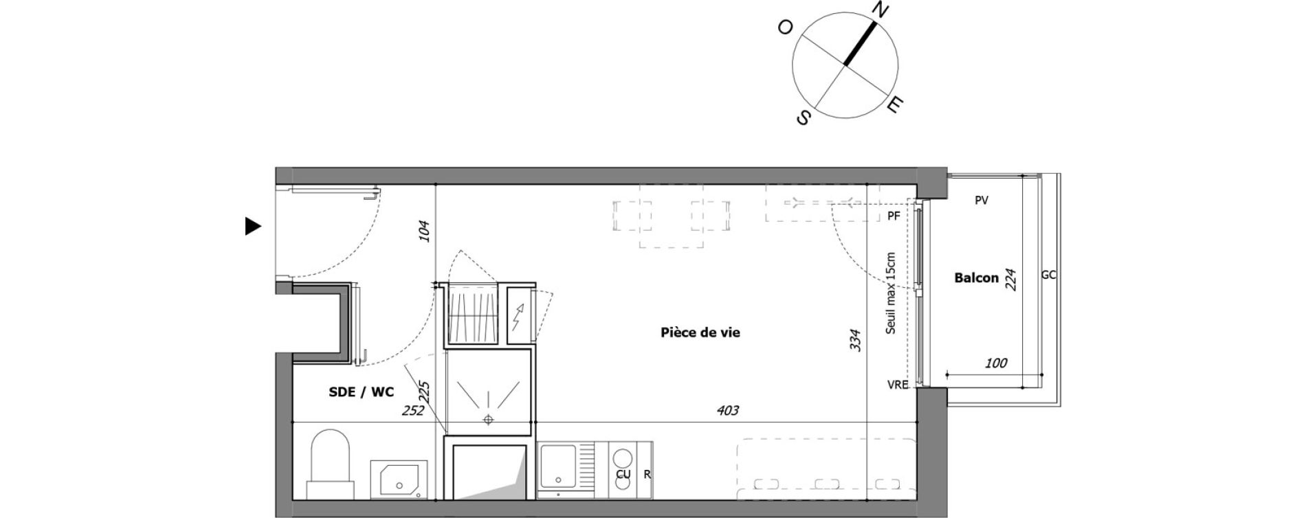 Appartement T1 de 20,05 m2 &agrave; Laval Pillerie - bootz