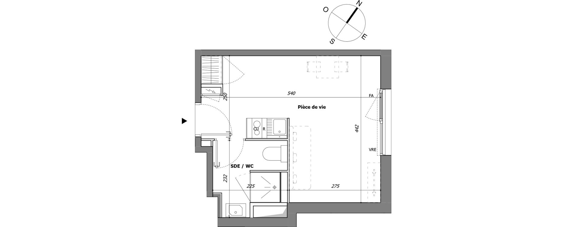 Appartement T1 de 22,82 m2 &agrave; Laval Pillerie - bootz