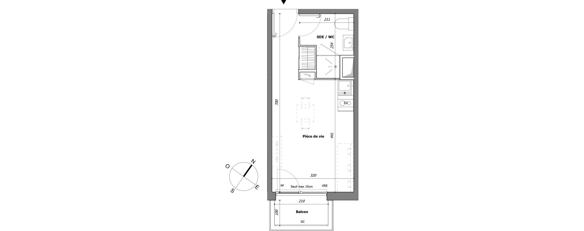 Appartement T1 de 21,39 m2 &agrave; Laval Pillerie - bootz