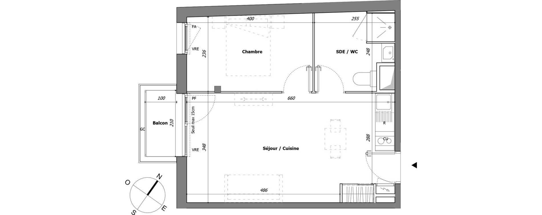 Appartement T2 de 37,98 m2 &agrave; Laval Pillerie - bootz