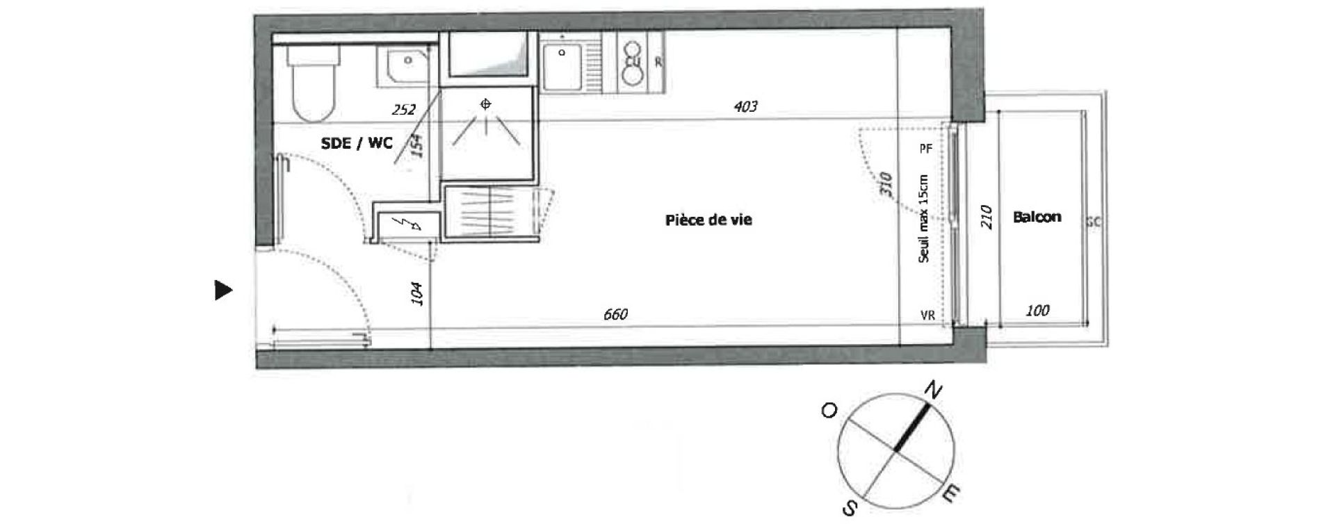 Appartement T1 de 18,79 m2 &agrave; Laval Pillerie - bootz