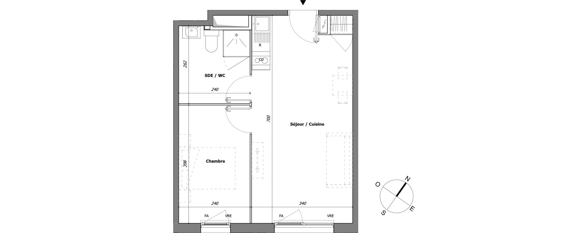 Appartement T2 de 39,14 m2 &agrave; Laval Pillerie - bootz