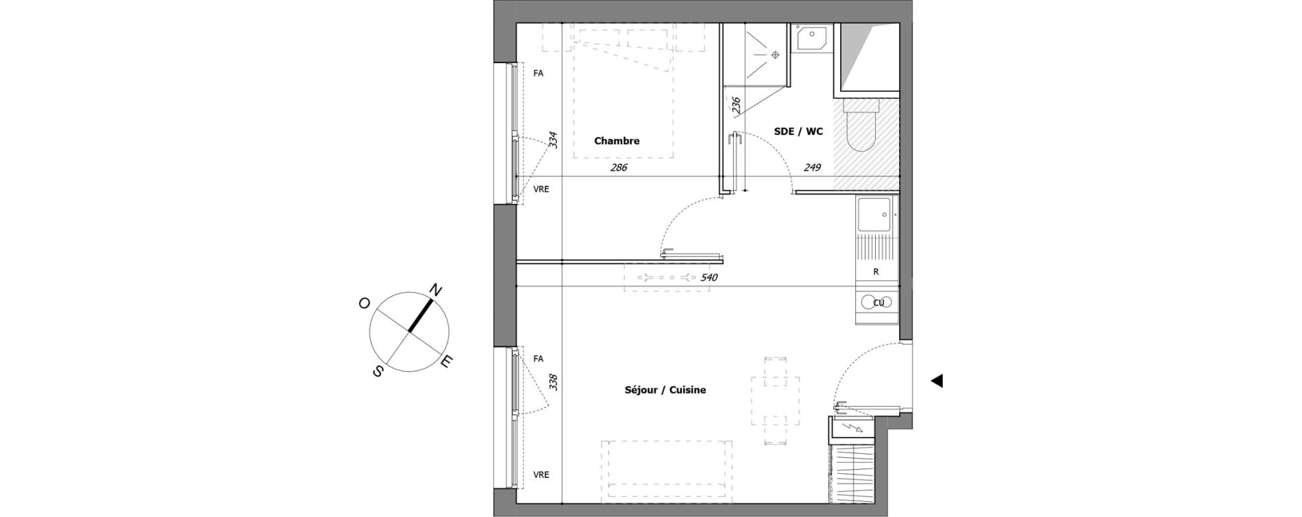 Appartement T2 de 35,16 m2 &agrave; Laval Pillerie - bootz