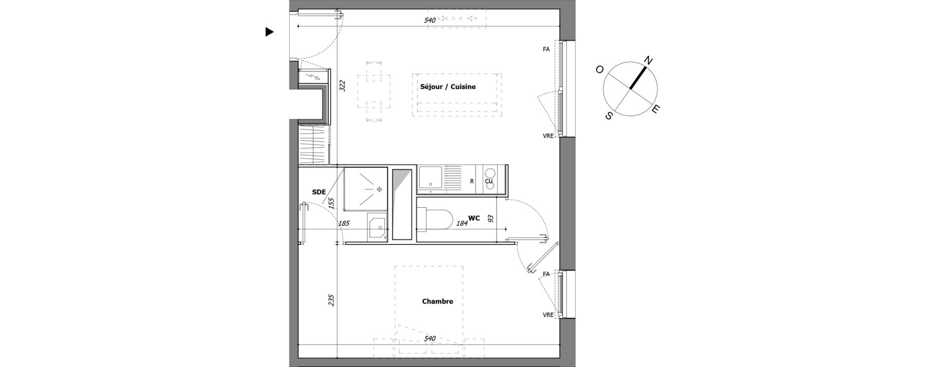 Appartement T2 de 36,70 m2 &agrave; Laval Pillerie - bootz