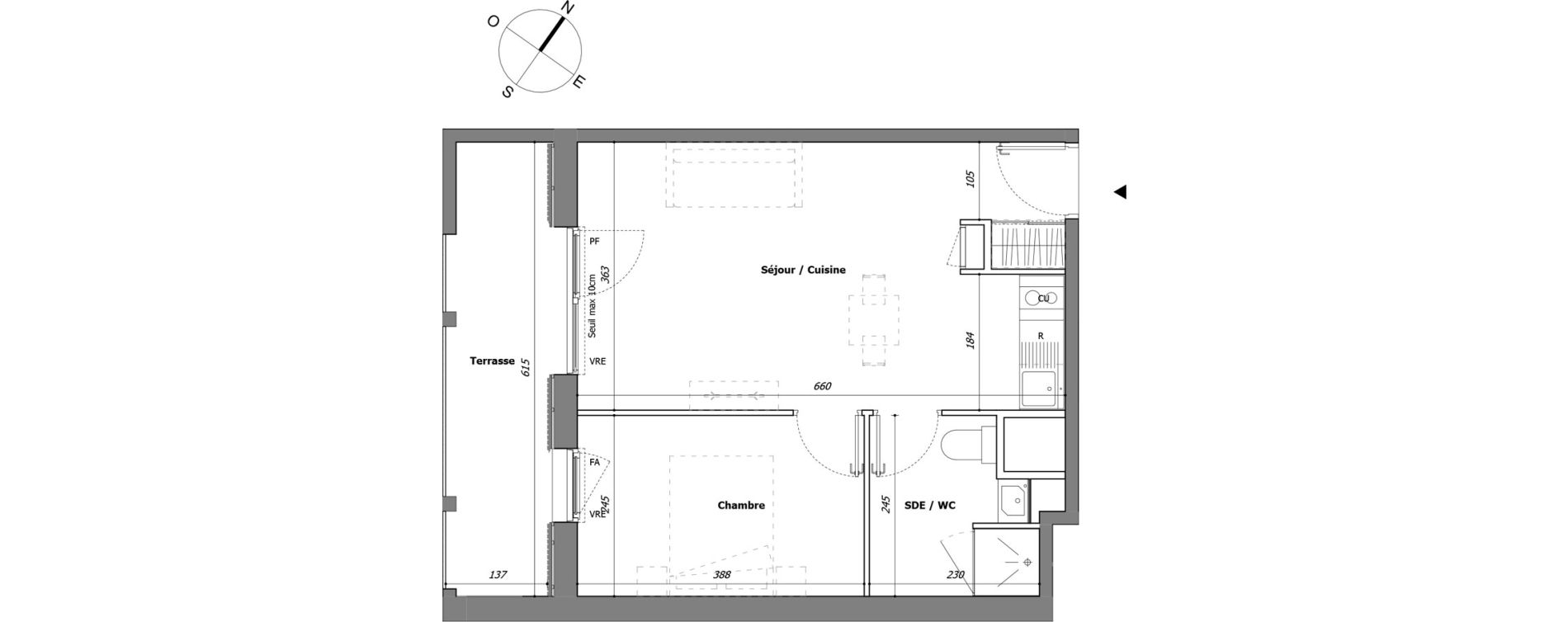 Appartement T2 de 38,04 m2 &agrave; Laval Pillerie - bootz