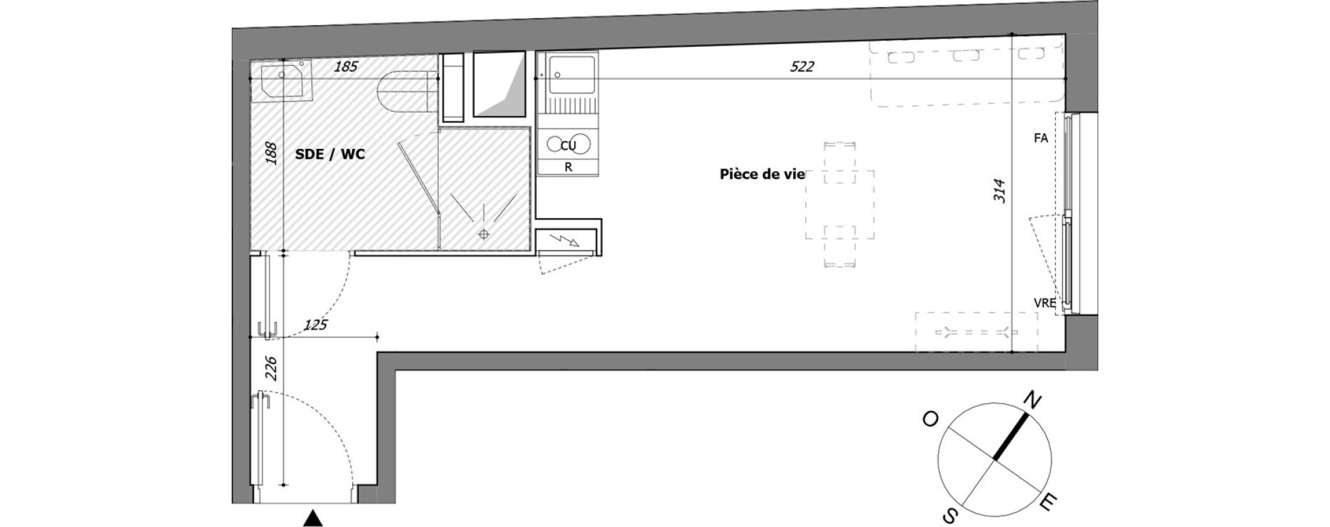 Appartement T1 de 24,63 m2 &agrave; Laval Pillerie - bootz