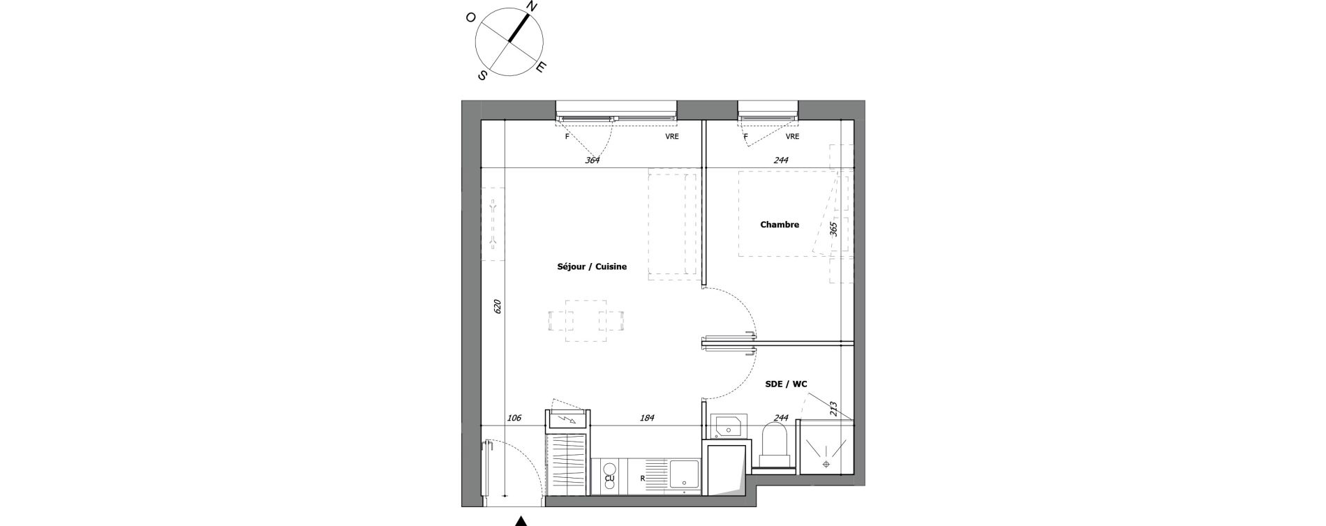 Appartement T2 de 35,69 m2 &agrave; Laval Pillerie - bootz