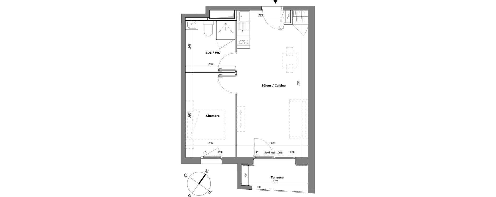 Appartement T2 de 38,83 m2 &agrave; Laval Pillerie - bootz