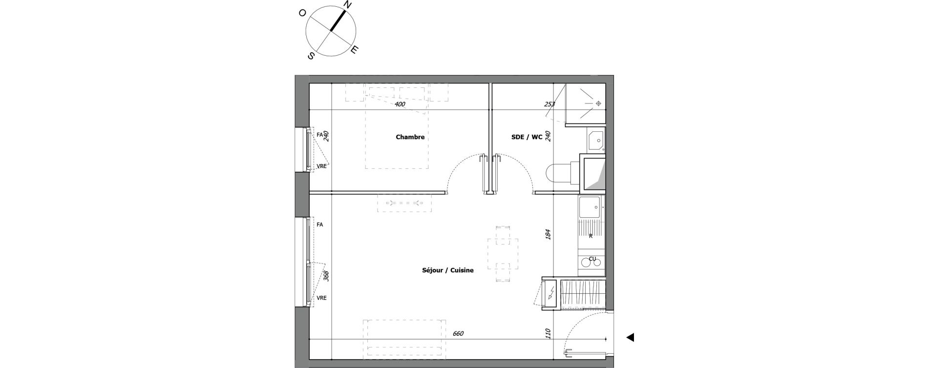 Appartement T2 de 39,00 m2 &agrave; Laval Pillerie - bootz