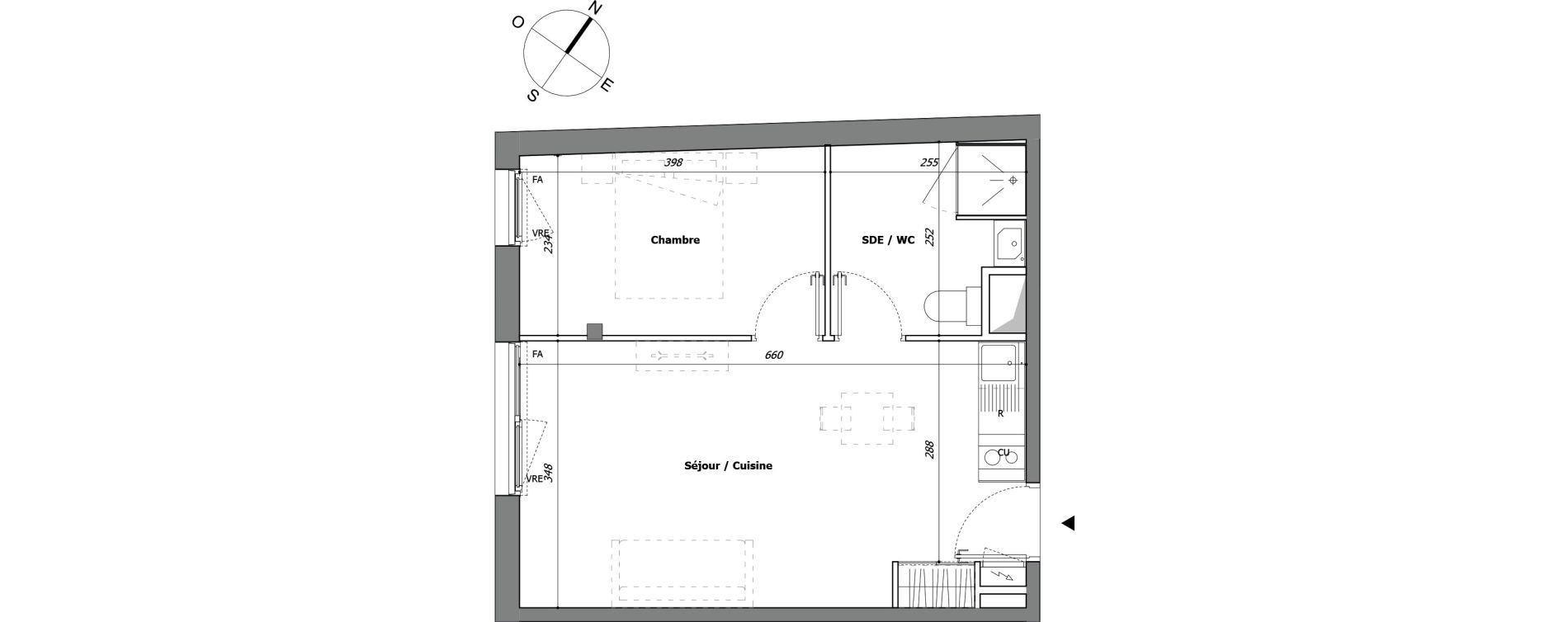 Appartement T2 de 37,80 m2 &agrave; Laval Pillerie - bootz