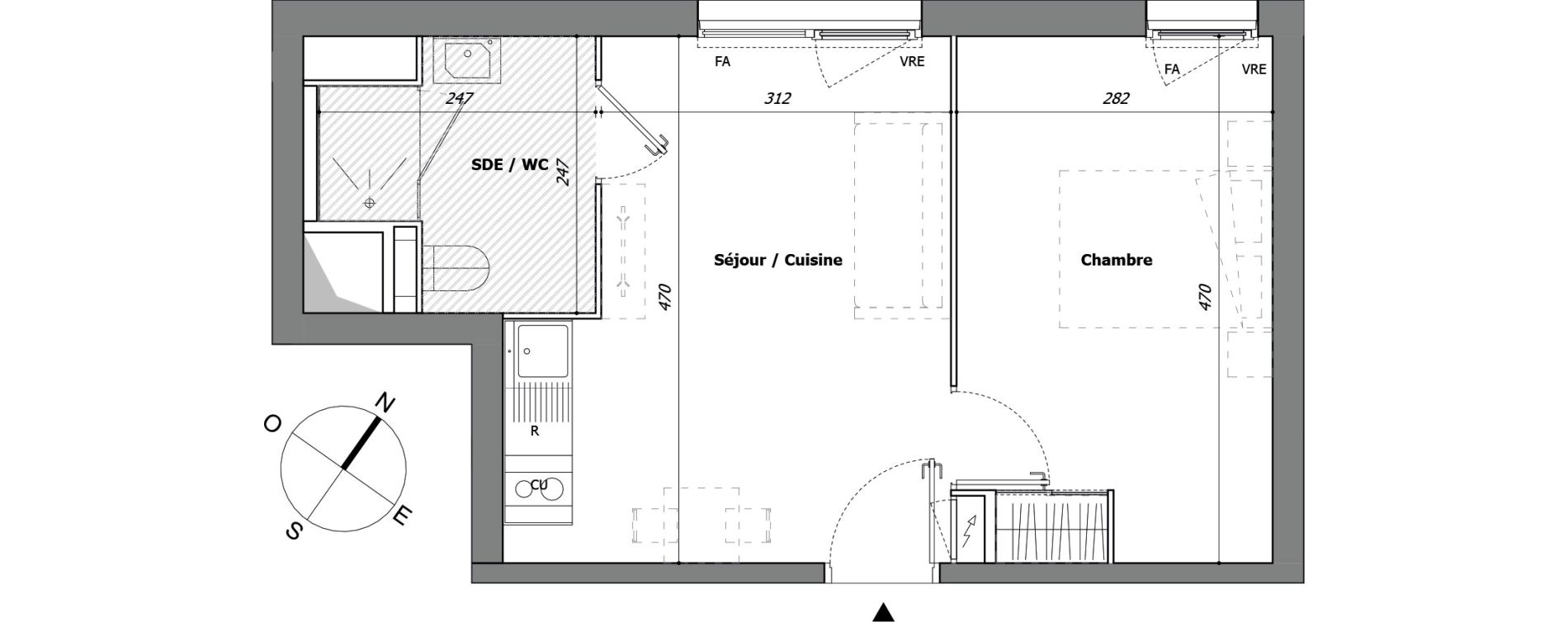 Appartement T2 de 34,48 m2 &agrave; Laval Pillerie - bootz
