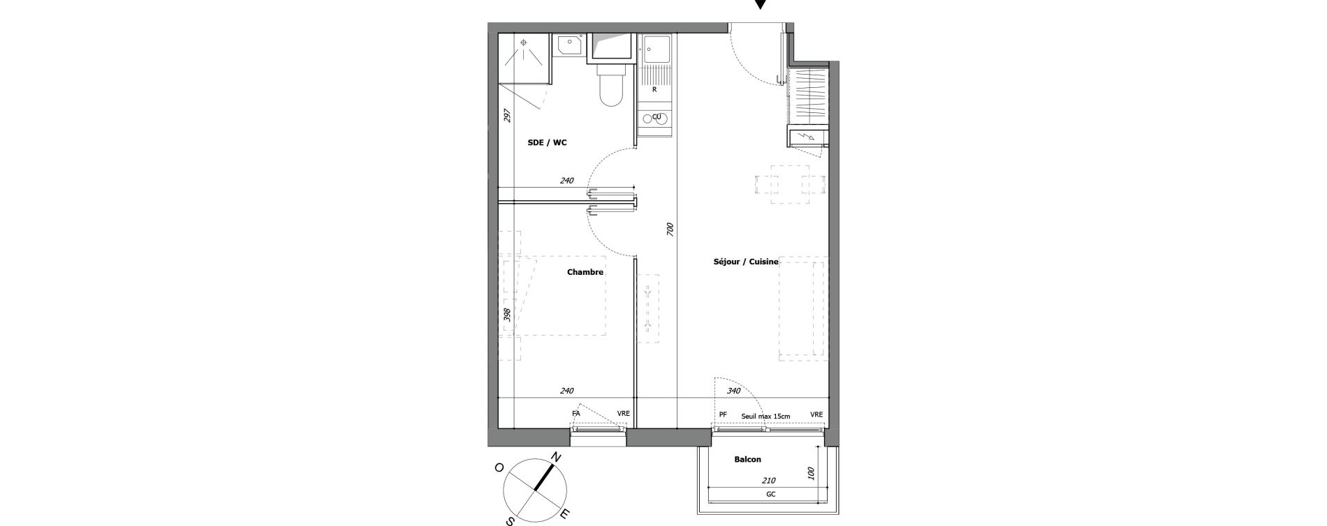 Appartement T2 de 39,19 m2 &agrave; Laval Pillerie - bootz