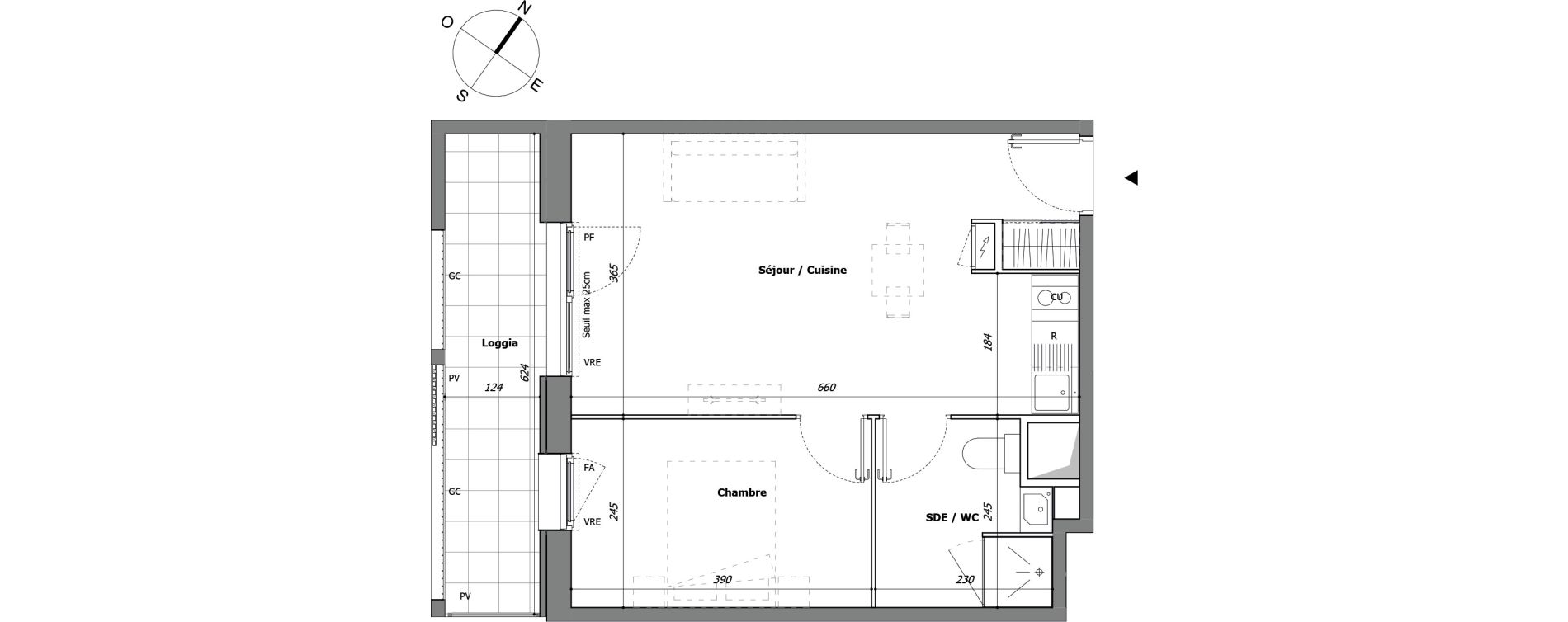 Appartement T2 de 38,50 m2 &agrave; Laval Pillerie - bootz