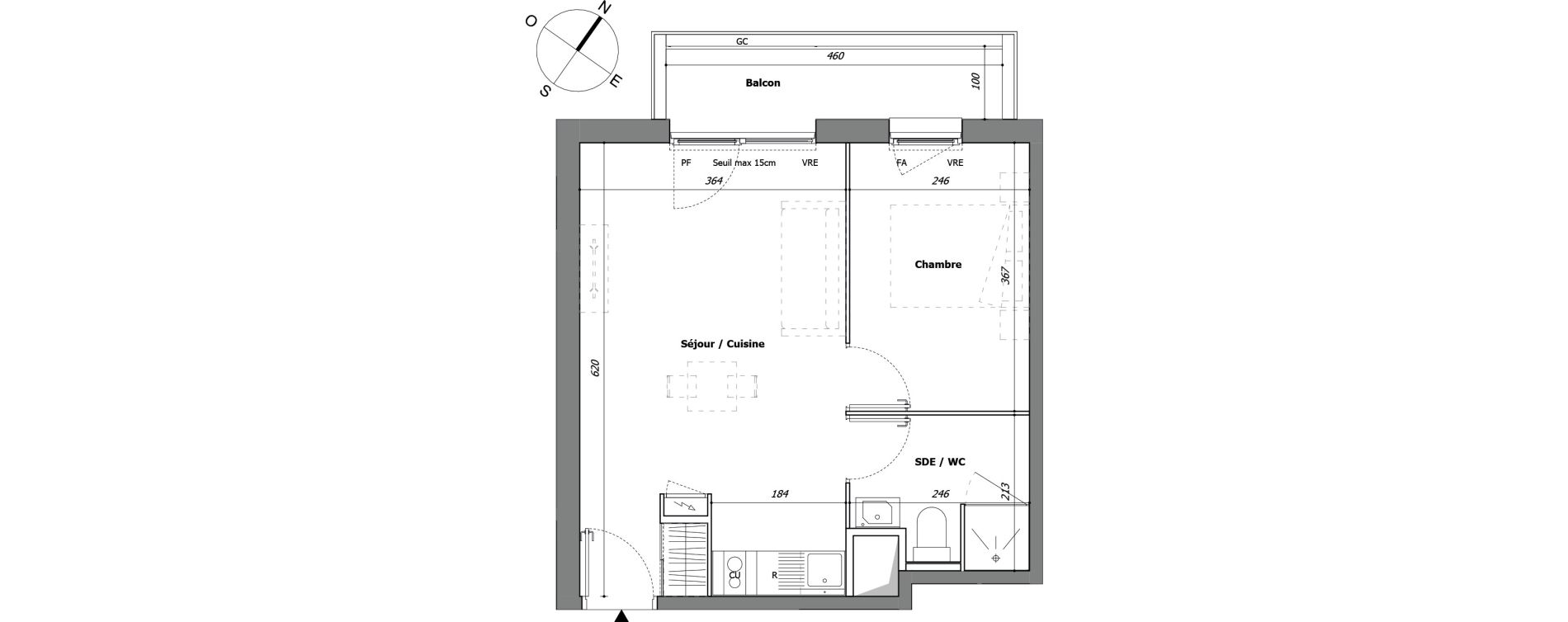 Appartement T2 de 35,90 m2 &agrave; Laval Pillerie - bootz