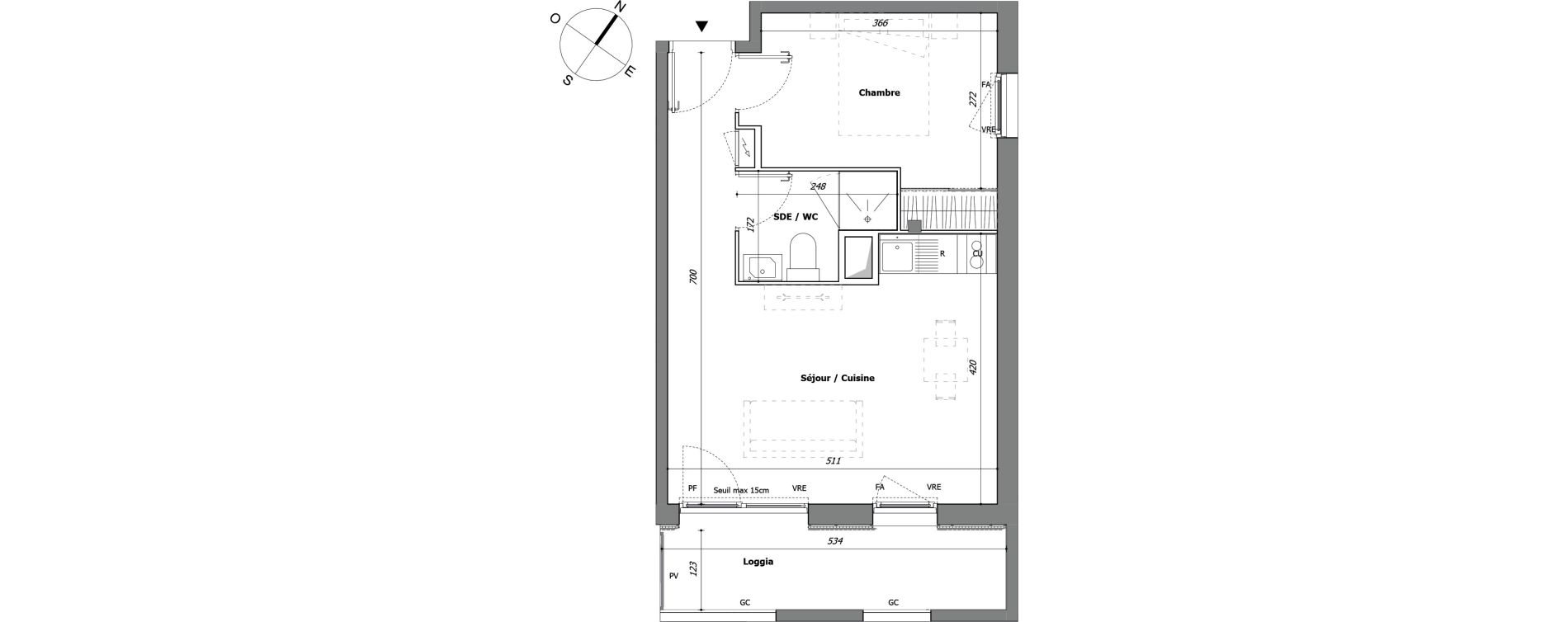 Appartement T2 de 36,67 m2 &agrave; Laval Pillerie - bootz