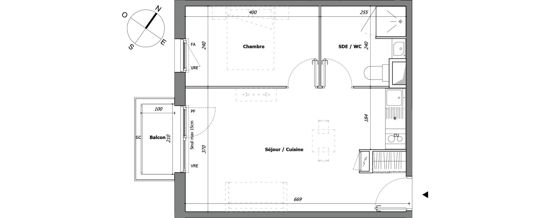 Appartement T2 de 39,31 m2 &agrave; Laval Pillerie - bootz