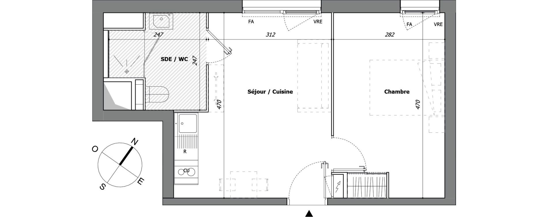 Appartement T2 de 34,48 m2 &agrave; Laval Pillerie - bootz