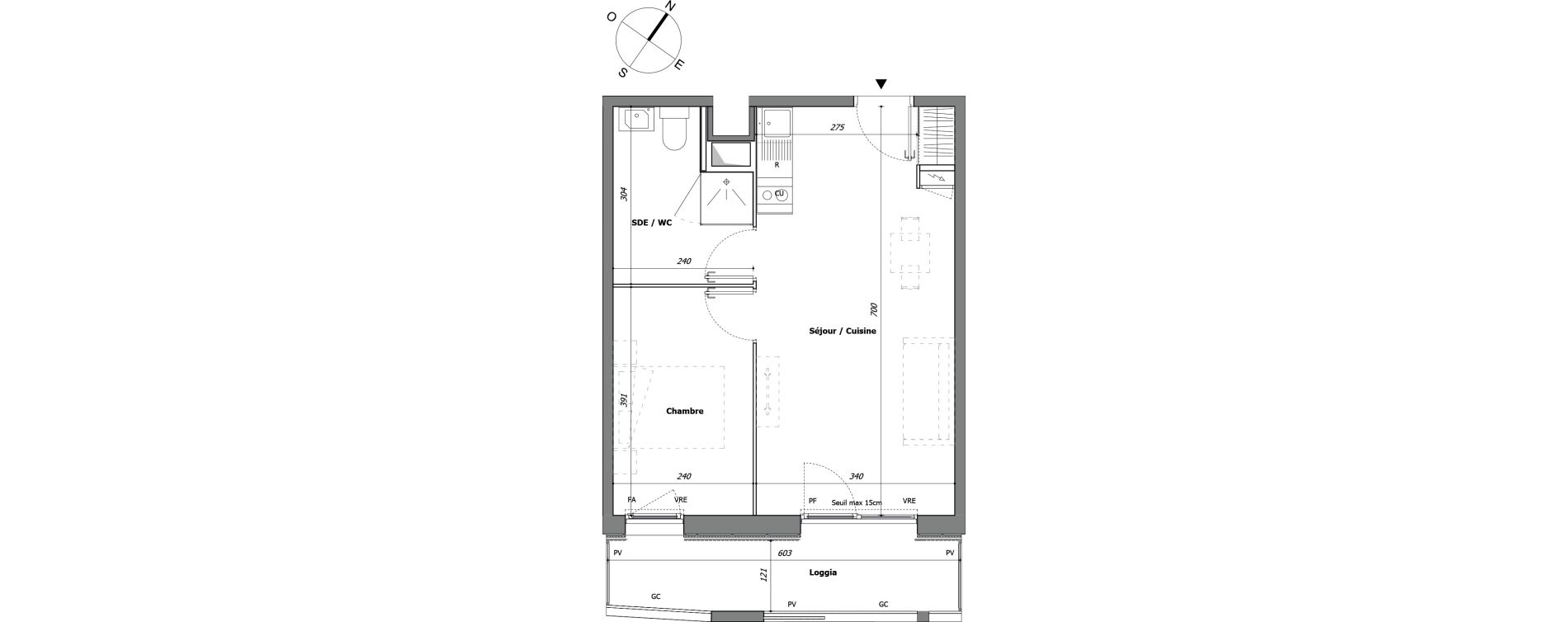 Appartement T2 de 39,18 m2 &agrave; Laval Pillerie - bootz