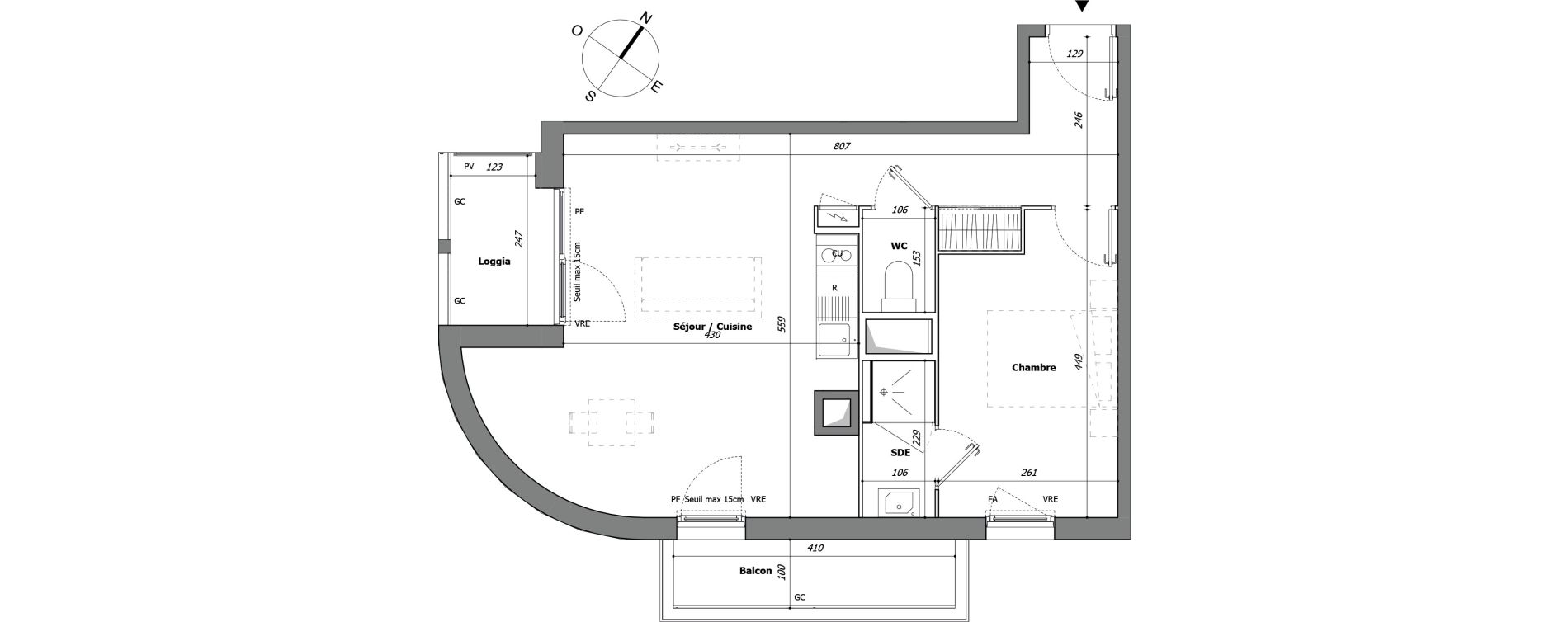 Appartement T2 de 46,83 m2 &agrave; Laval Pillerie - bootz