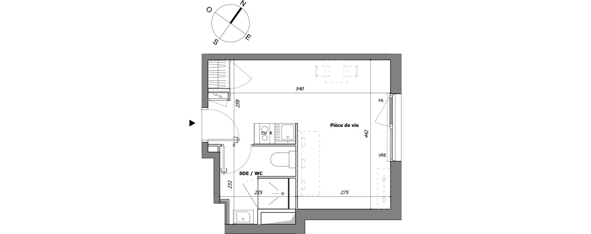 Appartement T1 de 22,82 m2 &agrave; Laval Pillerie - bootz