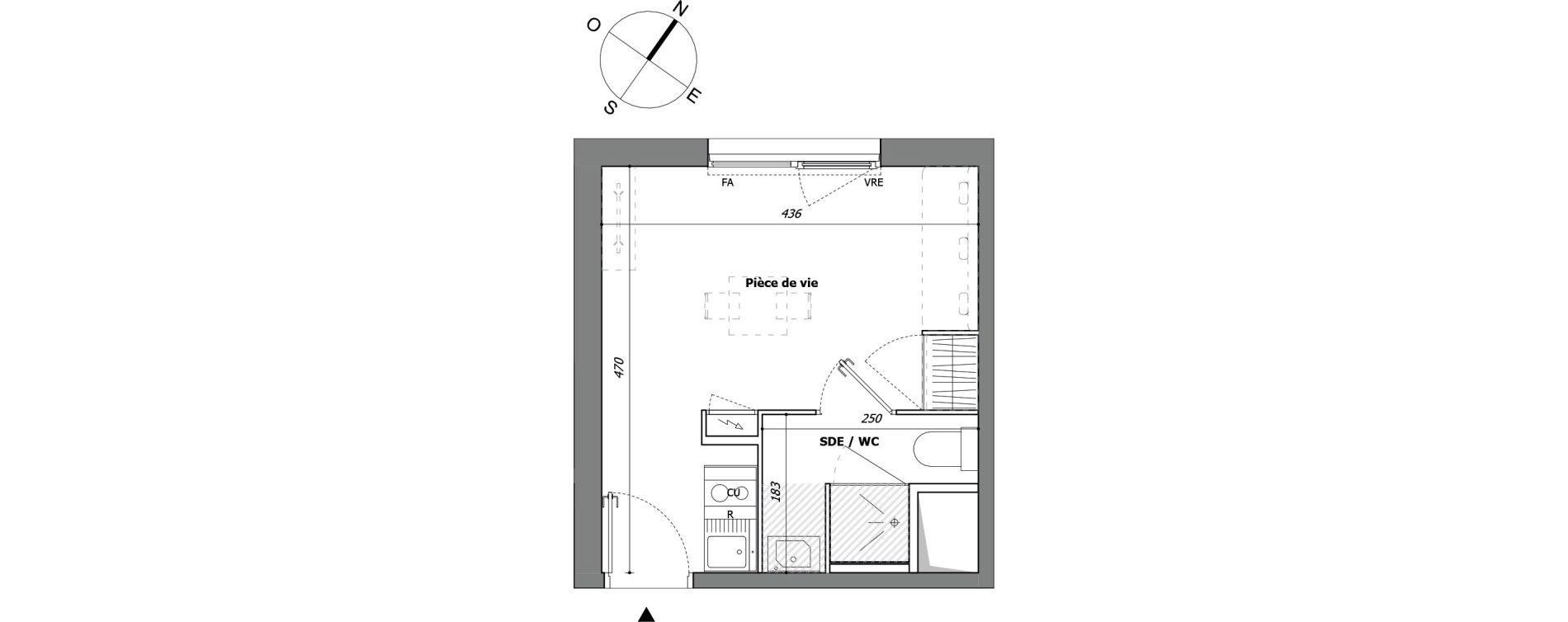 Appartement T1 de 18,97 m2 &agrave; Laval Pillerie - bootz